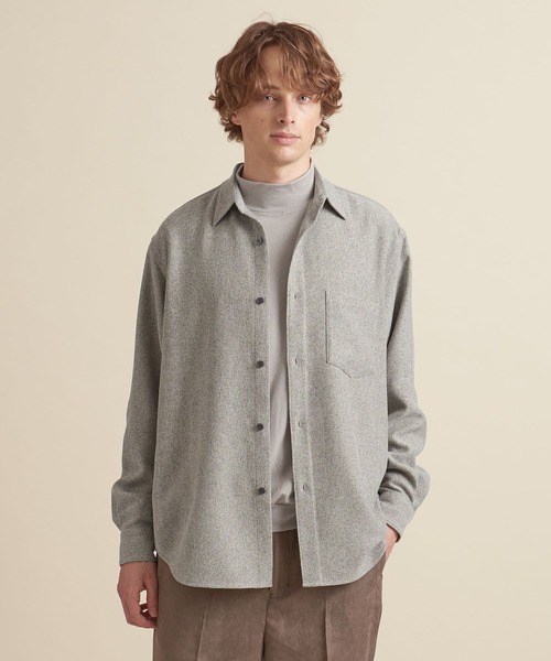 UNITED ARROWS(ユナイテッドアローズ)の「【マルチサイズ】ウールライク ワイドフォルム シャツ ーセットアップ対応ー(シャツ/ブラウス・メンズ・ダークグレー/ネイビー/グレー/ライトグレー/ブラウン/ダークブラウン/ブラック・マルチサイズ)」の8枚目の写真