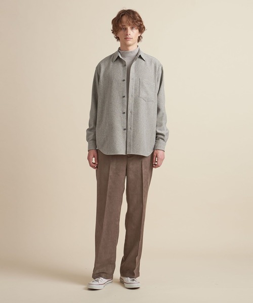 UNITED ARROWS(ユナイテッドアローズ)の「【マルチサイズ】ウールライク ワイドフォルム シャツ ーセットアップ対応ー(シャツ/ブラウス・メンズ・ダークグレー/ネイビー/グレー/ライトグレー/ブラウン/ダークブラウン/ブラック・マルチサイズ)」の10枚目の写真