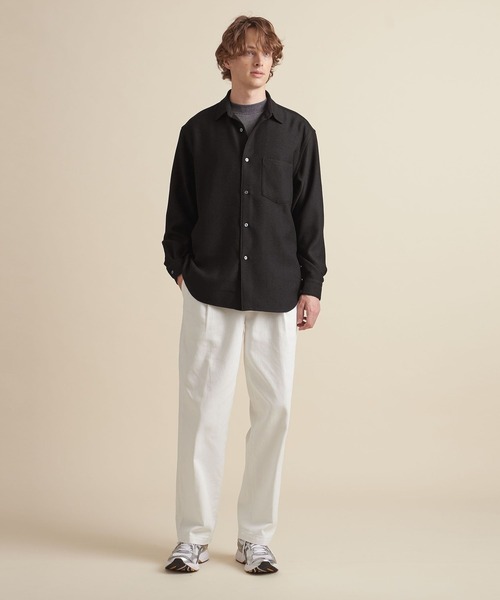 UNITED ARROWS(ユナイテッドアローズ)の「【マルチサイズ】ウールライク ワイドフォルム シャツ ーセットアップ対応ー(シャツ/ブラウス・メンズ・ダークグレー/ネイビー/グレー/ライトグレー/ブラウン/ダークブラウン/ブラック・マルチサイズ)」の11枚目の写真
