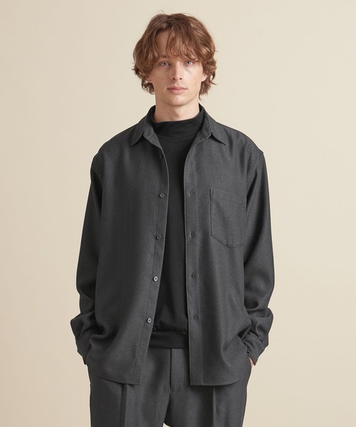 UNITED ARROWS(ユナイテッドアローズ)の「【マルチサイズ】ウールライク ワイドフォルム シャツ ーセットアップ対応ー(シャツ/ブラウス・メンズ・ダークグレー/ネイビー/グレー/ライトグレー/ブラウン/ダークブラウン/ブラック・マルチサイズ)」の14枚目の写真