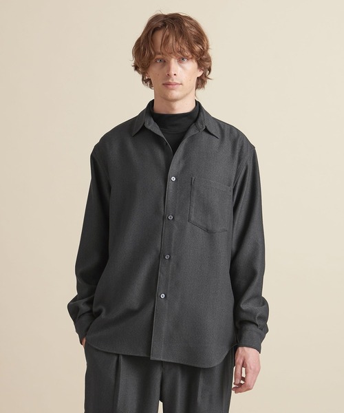UNITED ARROWS(ユナイテッドアローズ)の「【マルチサイズ】ウールライク ワイドフォルム シャツ ーセットアップ対応ー(シャツ/ブラウス・メンズ・ダークグレー/ネイビー/グレー/ライトグレー/ブラウン/ダークブラウン/ブラック・マルチサイズ)」の15枚目の写真