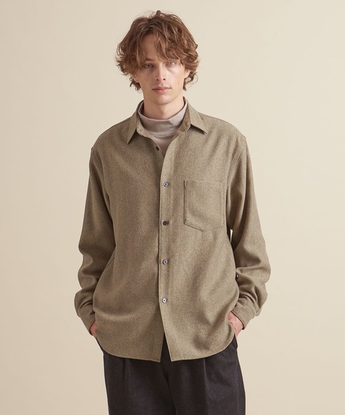 UNITED ARROWS(ユナイテッドアローズ)の「【マルチサイズ】ウールライク ワイドフォルム シャツ ーセットアップ対応ー(シャツ/ブラウス・メンズ・ダークグレー/ネイビー/グレー/ライトグレー/ブラウン/ダークブラウン/ブラック・マルチサイズ)」の16枚目の写真