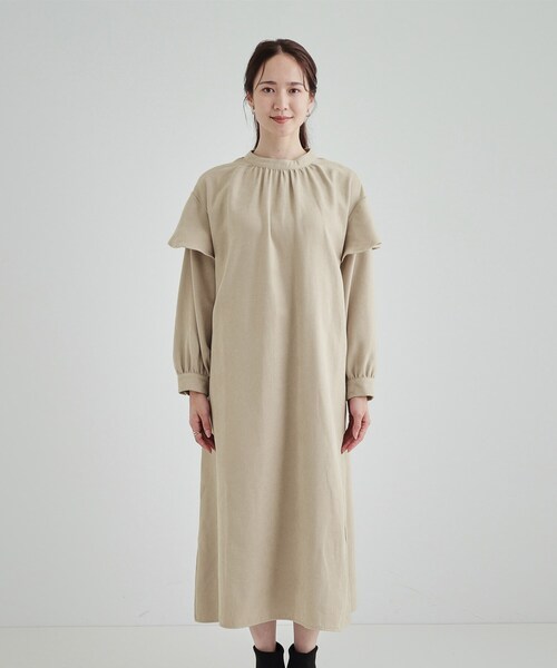 DRESKIP（ドレスキップ）の「◆【S-LL】大人の甘めコーデに お袖フリルワンピース（ワンピース・レディース・ブラウン系その他/ブラック/ベージュ・04/02/03/01）」の16枚目の写真