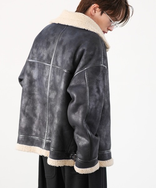 セール】【SIDEWAY STANCE】フェイクムートン B-3 ジャケット