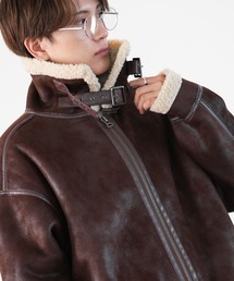 SIDEWAY STANCE（サイドウェイスタンス）の「【SIDEWAY STANCE】フェイクムートン B-3 ジャケット（ムートンコート）」