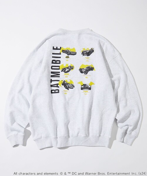FREAK'S STORE（フリークスストア）の「SCREENSTARS/スクリーンスターズ バットマン BATMOBIILE SWEAT/プリント クルーネック スウェット（スウェット・メンズ・ライトグレー/チャコールグレー・LARGE/MEDIUM）」の4枚目の写真