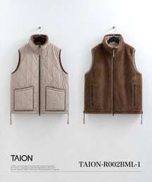 【TAION(タイオン)】〈ユニセックス〉ミリタリー リバーシブル ハイネック ダウンベスト