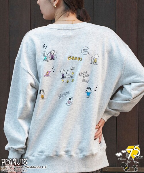 coen(コーエン)の「PEANUTS(ピーナッツ)×coen 裏毛クルーネックスウェット(Tシャツ/カットソー・レディース・ライトグレー/ダークグレー/ライトブルー/クリーム・M/L)」の2枚目の写真