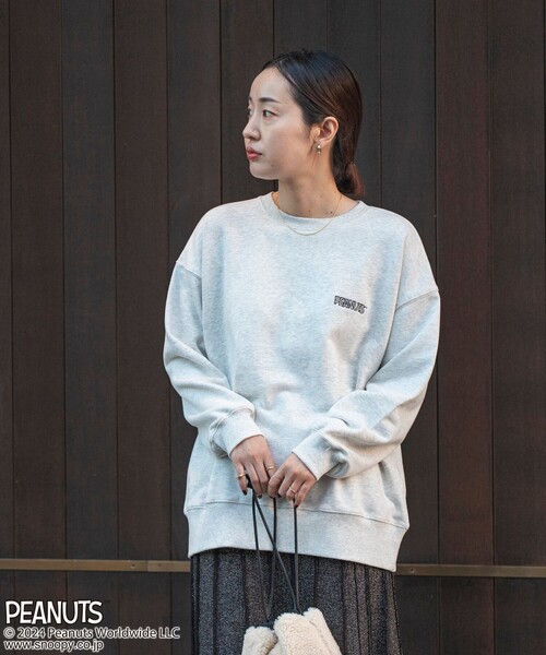 coen(コーエン)の「PEANUTS(ピーナッツ)×coen 裏毛クルーネックスウェット(Tシャツ/カットソー・レディース・ライトグレー/ダークグレー/ライトブルー/クリーム・M/L)」の5枚目の写真