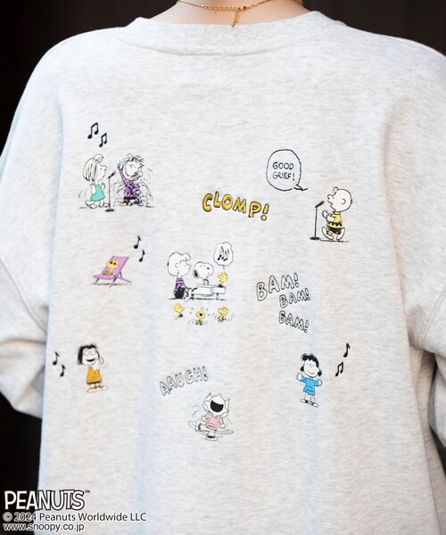 coen(コーエン)の「PEANUTS(ピーナッツ)×coen 裏毛クルーネックスウェット(Tシャツ/カットソー・レディース・ライトグレー/ダークグレー/ライトブルー/クリーム・M/L)」の9枚目の写真