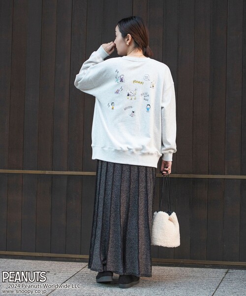 coen(コーエン)の「PEANUTS(ピーナッツ)×coen 裏毛クルーネックスウェット(Tシャツ/カットソー・レディース・ライトグレー/ダークグレー/ライトブルー/クリーム・M/L)」の12枚目の写真