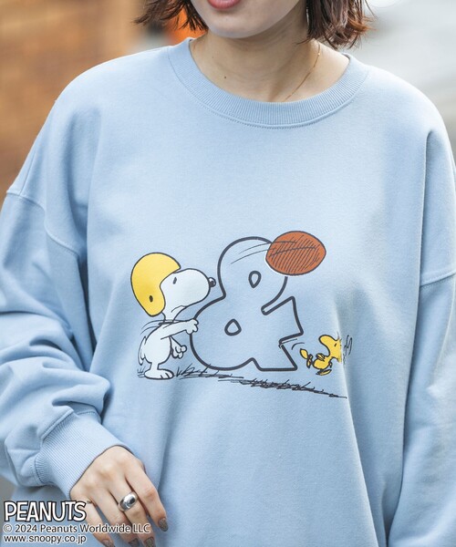 coen(コーエン)の「PEANUTS(ピーナッツ)×coen 裏毛クルーネックスウェット(Tシャツ/カットソー・レディース・ライトグレー/ダークグレー/ライトブルー/クリーム・M/L)」の14枚目の写真