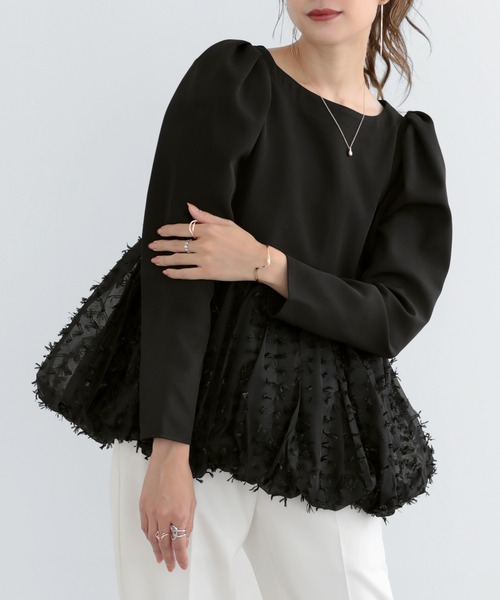 MERAKI(メラキ)の「レース切り替えブラウス(シャツ/ブラウス・レディース・ホワイト/ブラック・S/M)」の6枚目の写真