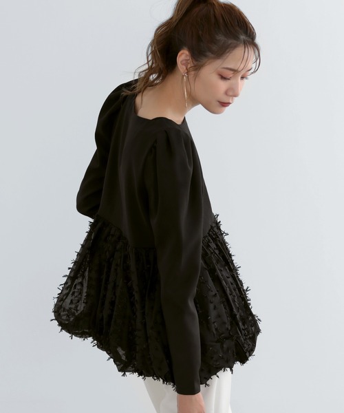 MERAKI(メラキ)の「レース切り替えブラウス(シャツ/ブラウス・レディース・ホワイト/ブラック・S/M)」の7枚目の写真