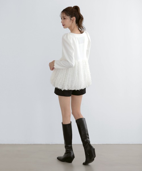 MERAKI(メラキ)の「レース切り替えブラウス(シャツ/ブラウス・レディース・ホワイト/ブラック・S/M)」の12枚目の写真