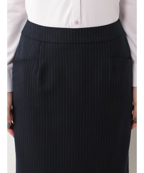 HARUYAMA（ハルヤマ）の「【ウォッシャブル】ポケット付タイトスカート ストレッチ ネイビー ストライプ 通年【レディース】（スーツスカート・レディース・ネイビー・5号/7号/9号/11号/13号/15号/17号）」の5枚目の写真