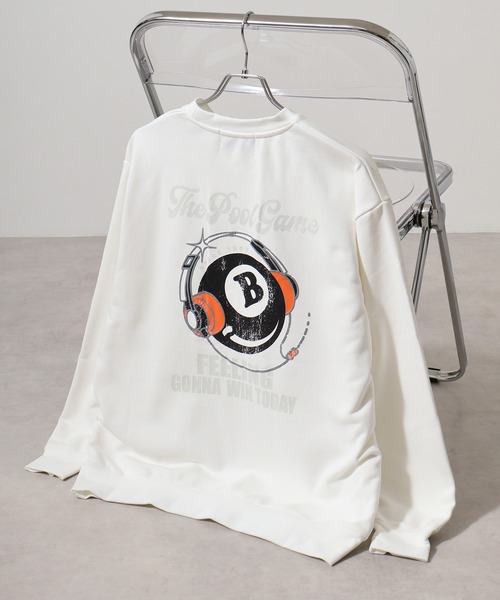 A.T,C in the attic homme(エーティーシーインジアティックオム)の「A.T,C in the attic homme ビリヤードヘッドホンイラスト トレーナー(スウェット・メンズ・ブラック/ホワイト・L/M)」の2枚目の写真