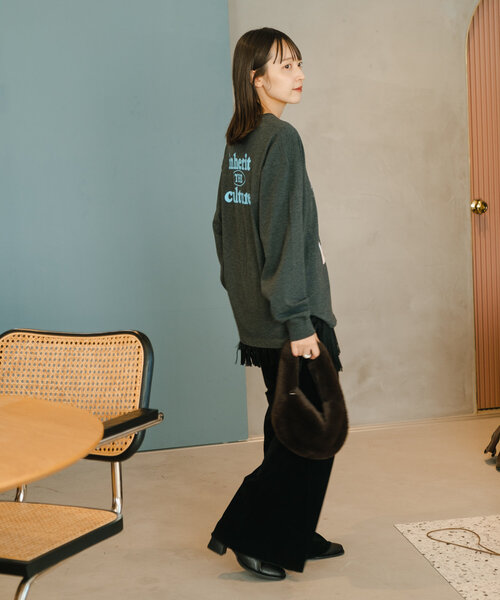 Kastane（カスタネ）の「*PHOTOロンTEE（Tシャツ/カットソー・レディース・チャコールグレー/ホワイト・FREE）」の11枚目の写真