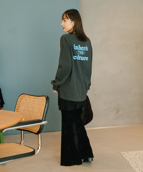 Kastane（カスタネ）の「*PHOTOロンTEE（Tシャツ/カットソー・レディース・チャコールグレー/ホワイト・FREE）」の12枚目の写真