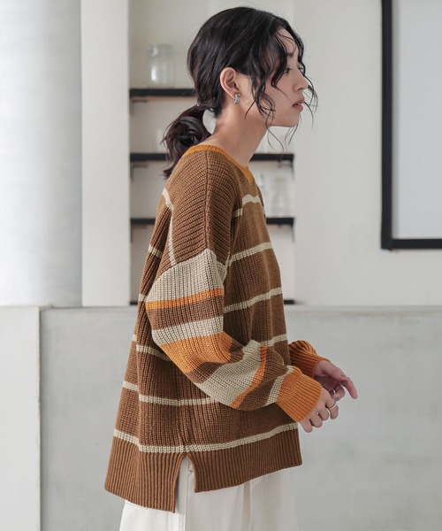 マルチボーダーニット』（ニット/セーター）｜n'OrLABEL（ノアール