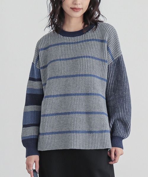 マルチボーダーニット』（ニット/セーター）｜n'OrLABEL（ノアール