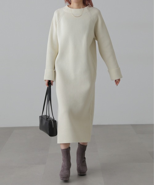 FREE'S MART(フリーズマート)の「前後2wayニットワンピース(ワンピース・レディース・ホワイト/ブラック/ブルー・FREE)」の16枚目の写真