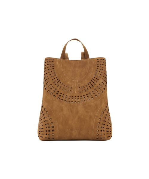 Desigual（デシグアル）の「パンチング加工のMサイズバックパック（バックパック/リュック・レディース・ブラウン/ホワイト・FREE）」の2枚目の写真