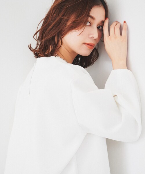 UNTITLED(アンタイトル)の「【洗える/後ろファスナー】ダンボールプルオーバー(Tシャツ/カットソー・レディース・ブラック/オフホワイト・00/02/04/44/48/50)」の6枚目の写真