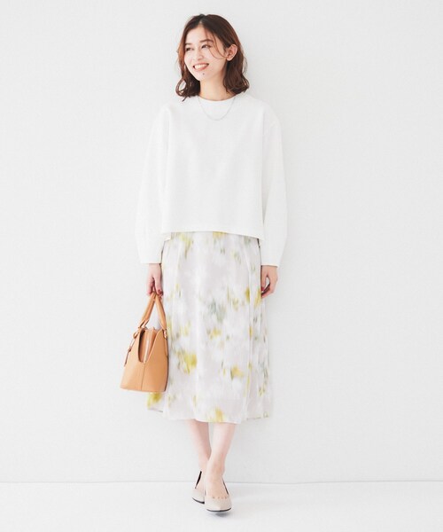 UNTITLED(アンタイトル)の「【洗える/後ろファスナー】ダンボールプルオーバー(Tシャツ/カットソー・レディース・ブラック/オフホワイト・00/02/04/44/48/50)」の8枚目の写真