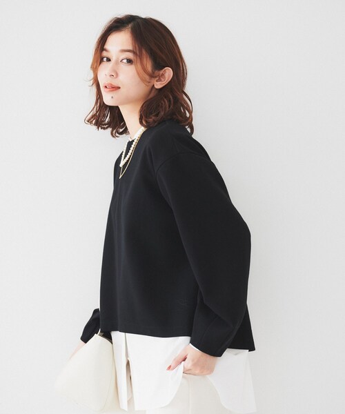 UNTITLED(アンタイトル)の「【洗える/後ろファスナー】ダンボールプルオーバー(Tシャツ/カットソー・レディース・ブラック/オフホワイト・00/02/04/44/48/50)」の10枚目の写真