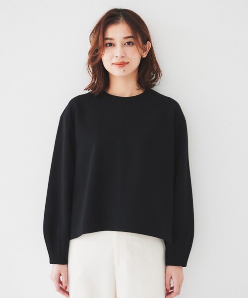 UNTITLED(アンタイトル)の「【洗える/後ろファスナー】ダンボールプルオーバー(Tシャツ/カットソー・レディース・ブラック/オフホワイト・00/02/04/44/48/50)」の14枚目の写真