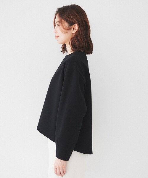 UNTITLED(アンタイトル)の「【洗える/後ろファスナー】ダンボールプルオーバー(Tシャツ/カットソー・レディース・ブラック/オフホワイト・00/02/04/44/48/50)」の15枚目の写真
