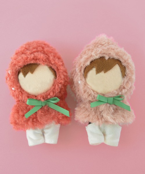 ぬい服　ちびぐるみ　ハンドメイド　いちご服セット ピンク ぬい服 ちびぐるみ ハンドメイド いちご服セット ピンク