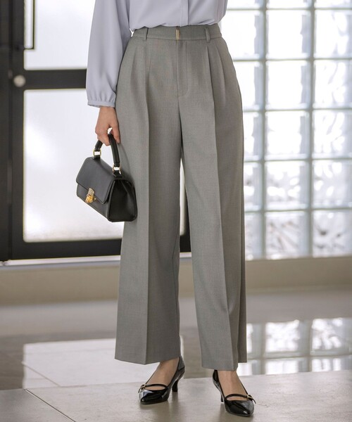 ANY SIS（エニィスィス）の「【洗える】褒めらレディ ワイドパンツ（その他パンツ・レディース・ライトグレー系6/ベージュ系/ピンク系/ネイビー系/ネイビー系6・1/2/3）」の2枚目の写真