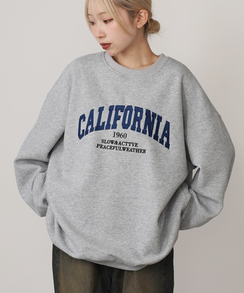 ROOPTOKYO(ループトウキョウ)の「オーバーサイズ カレッジロゴ リブスウェット(スウェット・レディース・ブラック/グレー/ピンク/ベージュ/ネイビー・FREE)」の3枚目の写真