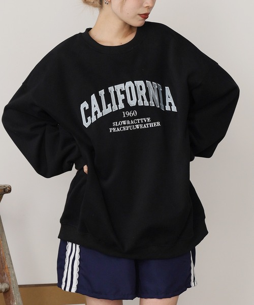 ROOPTOKYO(ループトウキョウ)の「オーバーサイズ カレッジロゴ リブスウェット(スウェット・レディース・ブラック/グレー/ピンク/ベージュ/ネイビー・FREE)」の8枚目の写真