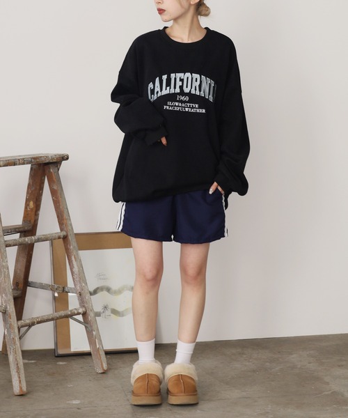 ROOPTOKYO(ループトウキョウ)の「オーバーサイズ カレッジロゴ リブスウェット(スウェット・レディース・ブラック/グレー/ピンク/ベージュ/ネイビー・FREE)」の10枚目の写真