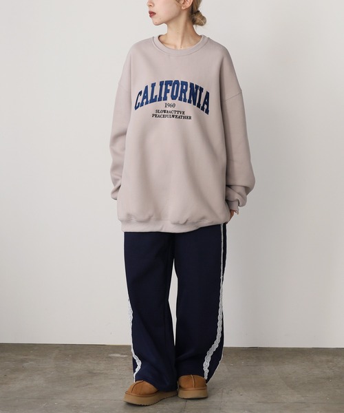 ROOPTOKYO(ループトウキョウ)の「オーバーサイズ カレッジロゴ リブスウェット(スウェット・レディース・ブラック/グレー/ピンク/ベージュ/ネイビー・FREE)」の22枚目の写真