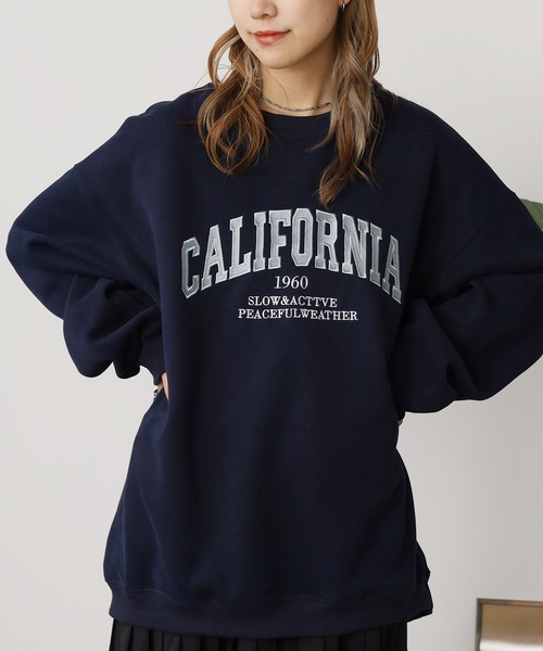 ROOPTOKYO(ループトウキョウ)の「オーバーサイズ カレッジロゴ リブスウェット(スウェット・レディース・ブラック/グレー/ピンク/ベージュ/ネイビー・FREE)」の18枚目の写真