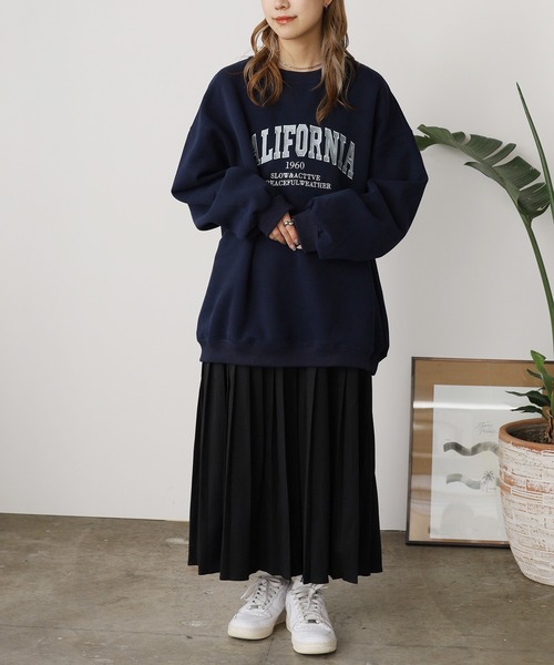 ROOPTOKYO(ループトウキョウ)の「オーバーサイズ カレッジロゴ リブスウェット(スウェット・レディース・ブラック/グレー/ピンク/ベージュ/ネイビー・FREE)」の19枚目の写真