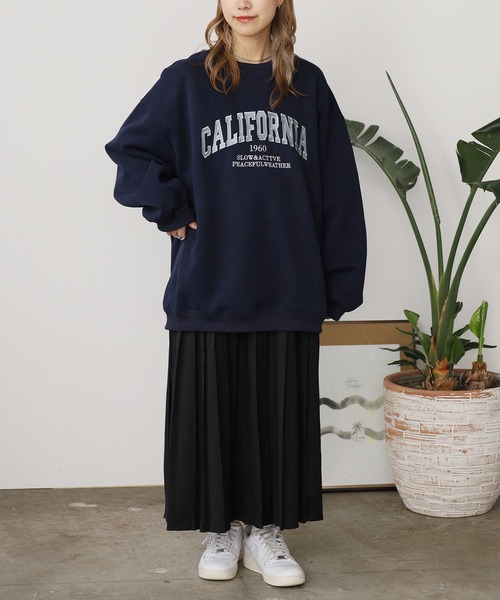 ROOPTOKYO(ループトウキョウ)の「オーバーサイズ カレッジロゴ リブスウェット(スウェット・レディース・ブラック/グレー/ピンク/ベージュ/ネイビー・FREE)」の20枚目の写真