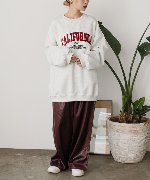 ROOPTOKYO(ループトウキョウ)の「オーバーサイズ カレッジロゴ リブスウェット(スウェット・レディース・ブラック/グレー/ピンク/ベージュ/ネイビー・FREE)」の17枚目の写真