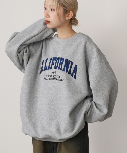 ROOPTOKYO(ループトウキョウ)の「オーバーサイズ カレッジロゴ リブスウェット(スウェット・レディース・ブラック/グレー/ピンク/ベージュ/ネイビー・FREE)」の12枚目の写真