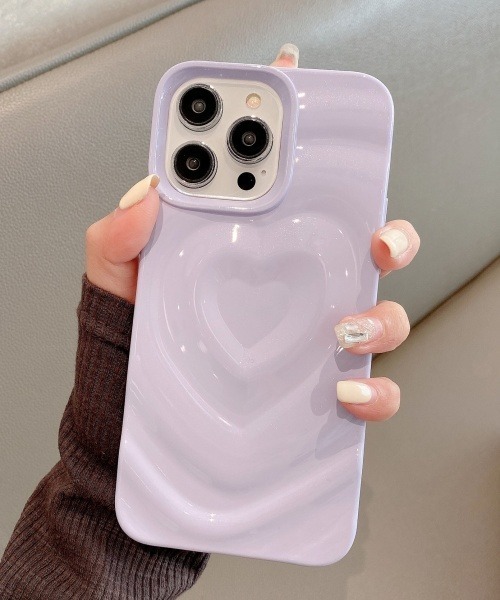 F&D : エンボスハート iPhoneケース / iPhone15 iPhone16 Pro/ Plus