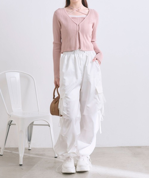 OLIVE des OLIVE(オリーブデオリーブ)の「ゆるたぽリボンカーゴパンツ(その他パンツ・レディース・オフホワイト/チャコールグレー/ピンク/その他/ネイビー・FREE)」の8枚目の写真