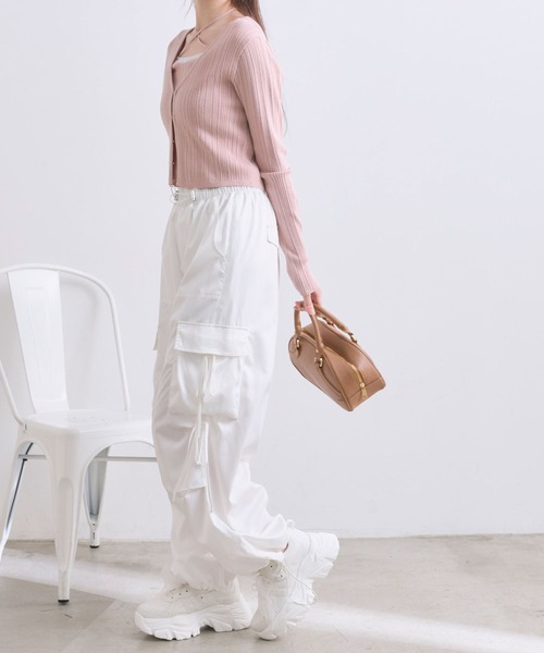 OLIVE des OLIVE(オリーブデオリーブ)の「ゆるたぽリボンカーゴパンツ(その他パンツ・レディース・オフホワイト/チャコールグレー/ピンク/その他/ネイビー・FREE)」の9枚目の写真