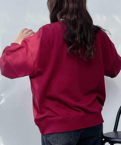 AS KNOW AS plus(アズノゥアズプラス)の「●配色衿ライン ロゴ刺繍ハーフジッププルオーバー(ポロシャツ・レディース・オートミール/ネイビー/ボルドー・FREE)」の21枚目の写真