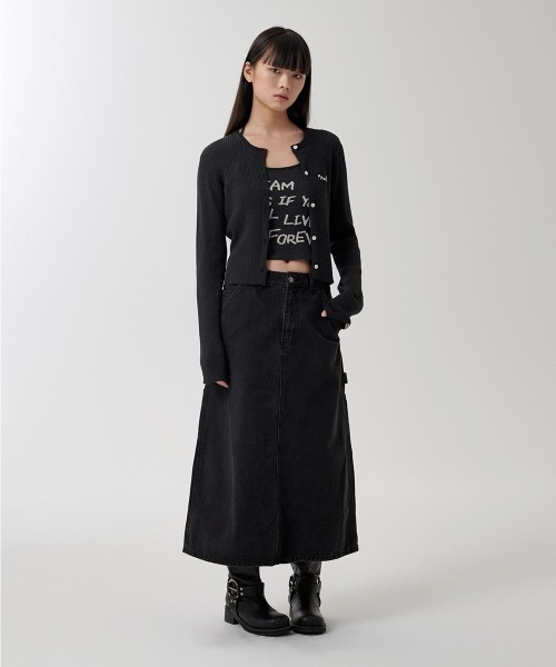 カーディガン 「mahagrid/マハグリッド」 HAND STITCH CROP CARDIGAN/ハンドステッチクロップカーディガン レディース mahagrid/マハグリッド』 HAND STITCH CROP CARDIGAN/ハンド