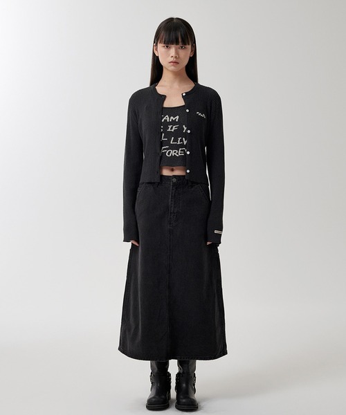 MAHAGRID(マハグリッド)の「『mahagrid/マハグリッド』 HAND STITCH CROP CARDIGAN/ハンドステッチクロップカーディガン(カーディガン/ボレロ・レディース・グレー/ブラック・FREE)」の7枚目の写真