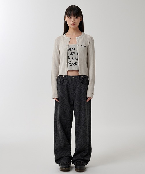 カーディガン 「mahagrid/マハグリッド」 HAND STITCH CROP CARDIGAN/ハンドステッチクロップカーディガン レディース mahagrid/マハグリッド』 HAND STITCH CROP CARDIGAN/ハンド